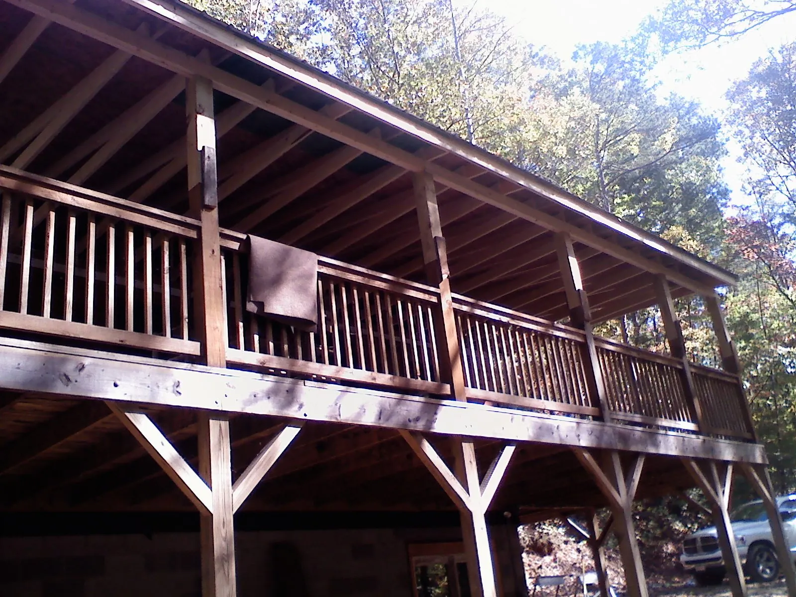 Timber framing under a new elevated porch and deck — Roof Leak Repair in San Pablo by Roofing Brothers